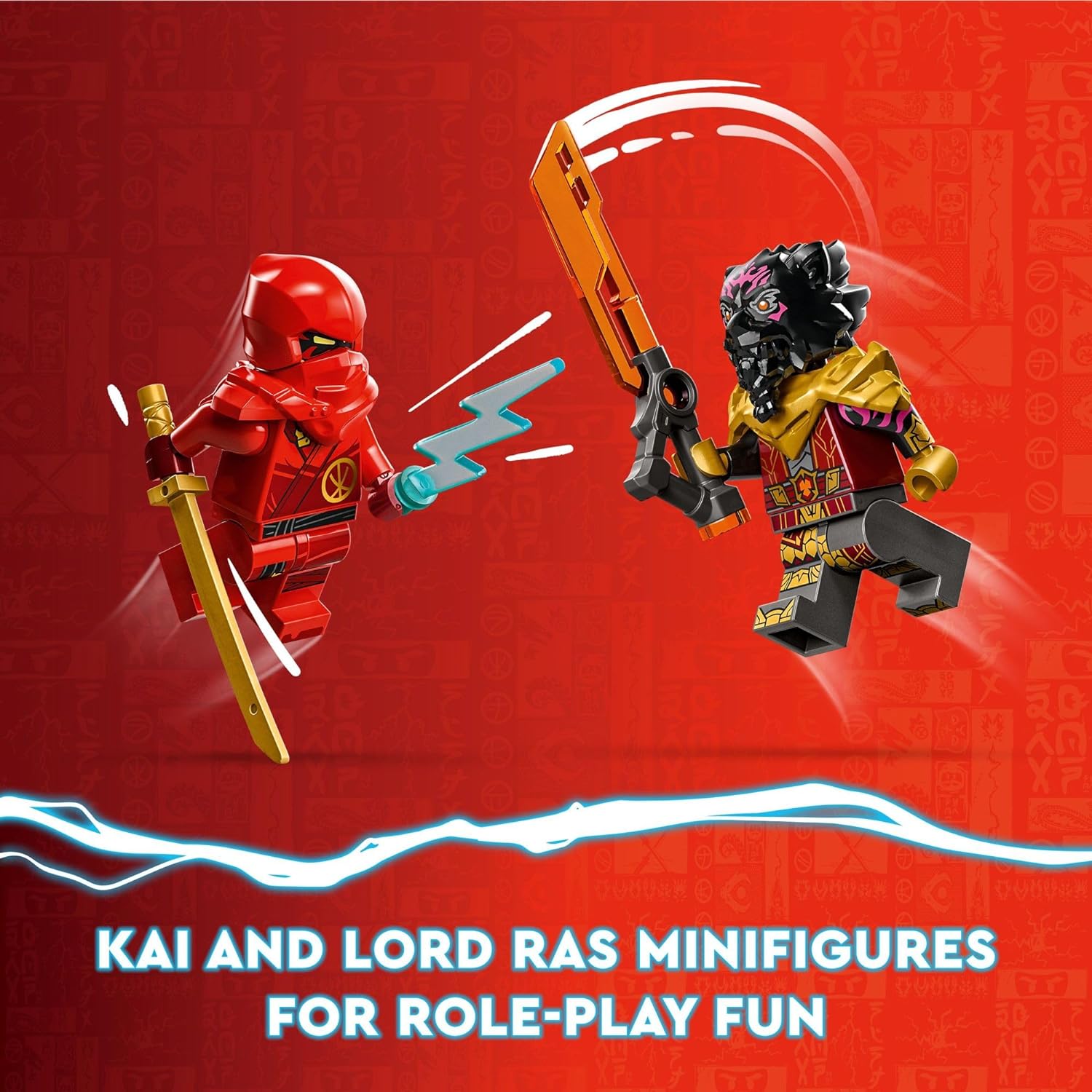 LEGO 71789 NINJAGO Kai and Ras’ Car and Bike Battle Beginner Building Toy Set, Features a Ninja Car Toy and Bike Plus 2 Minifigures, Birthday Gift for Toddlers and Kids Who are Little Ninja Fans