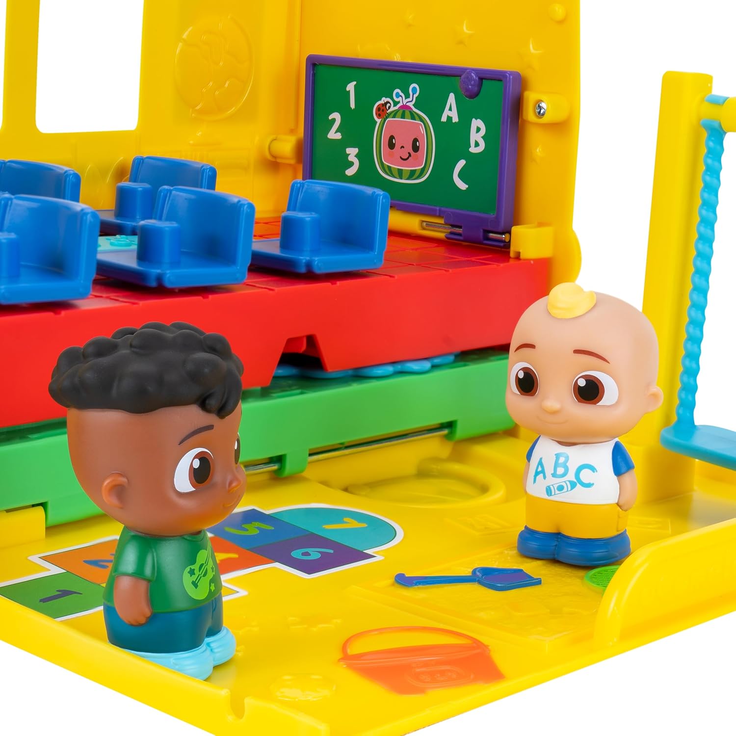 CoComelon Transforming School Time Bus - Lights and Sounds - 3 Favorite Songs - 6 Areas of Play - Removable JJ and Cody Figures - Toys for Kids and Preschoolers