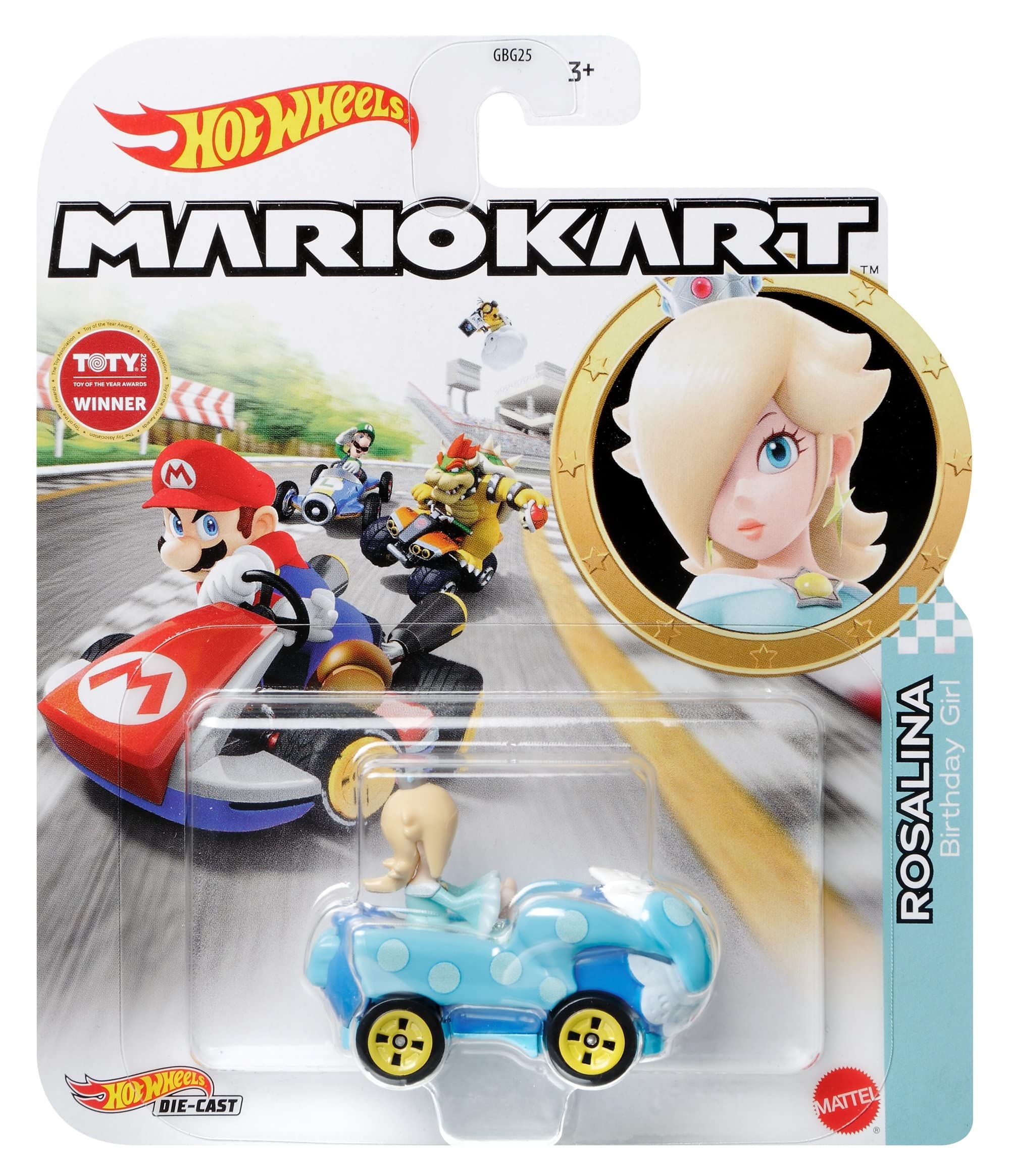 Hot Wheels Super Mario Character Cars 1:64 - Rosalina Birthday Girl Kart
