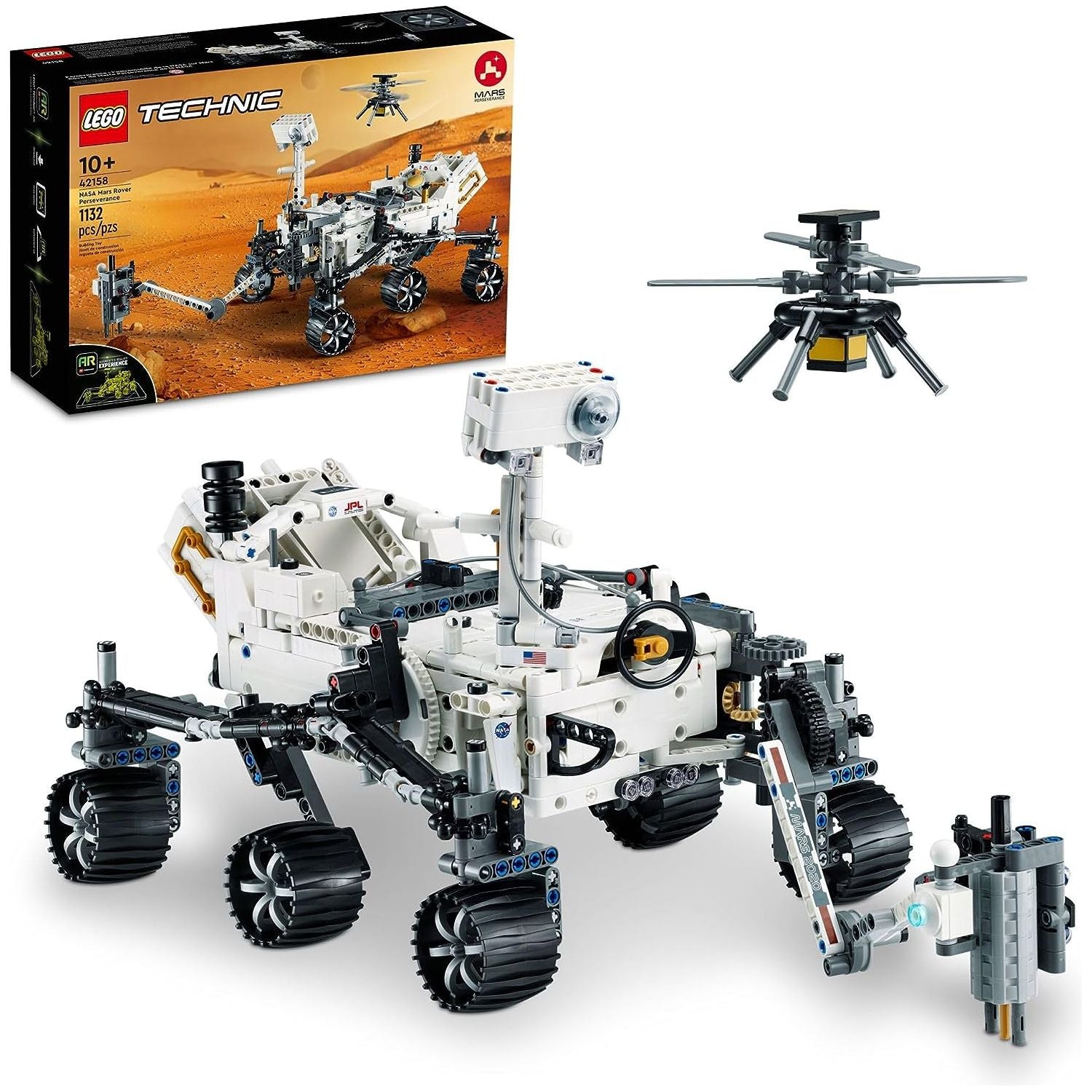 LEGO Technic NASA Mars Rover Perseverance 42158 Advanced Building Kit for Kids Ages 10 and Up, NASA Toy with Replica Ingenuity Helicopter