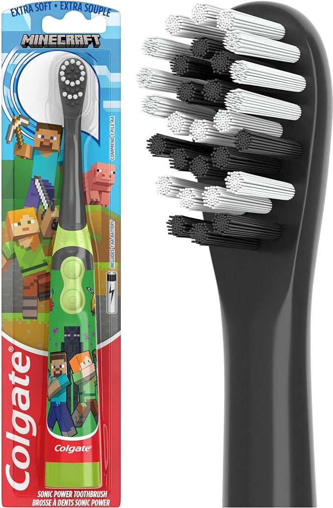 فرشاة أسنان كولجيت للأطفال تعمل بالبطارية الكهربائية، فائقة النعومة، ماينكرافت