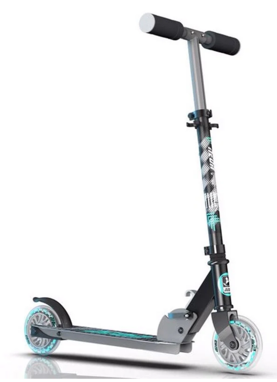 Neon Apex Kids Scooter – Grey & Teal
