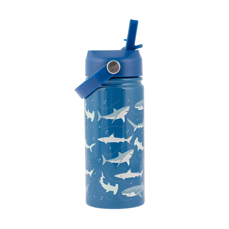 Stephen Joseph Insulated Stainless Steel Bottle with Handle – Shark, 414ml