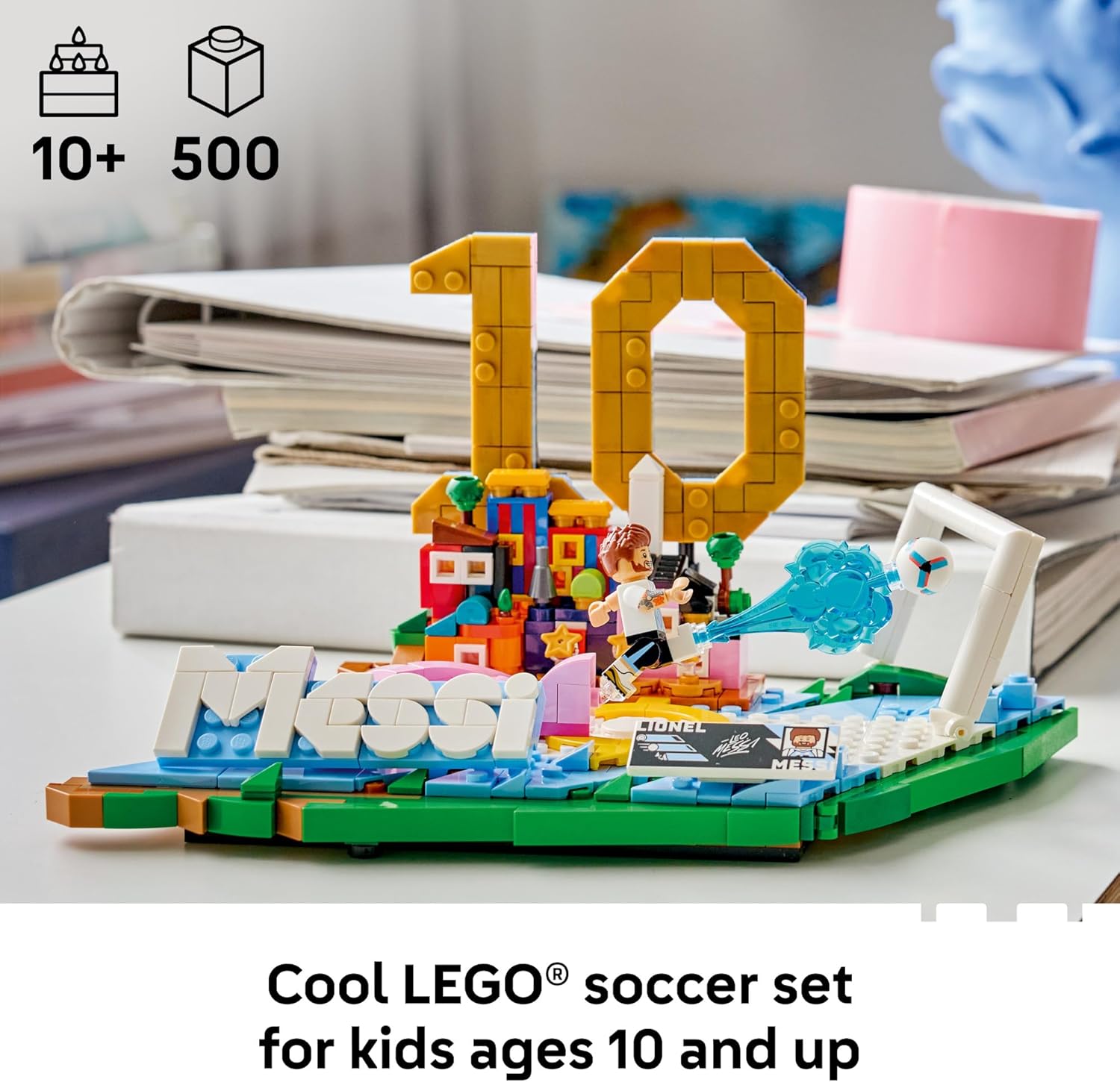 LEGO Editions Lionel Messi – Soccer Highlights - Building Set for Boys & Girls, Ages 10+ - Collectible Soccer Gift with Plaque - Kids Bedroom or Shelf Decor - 43011