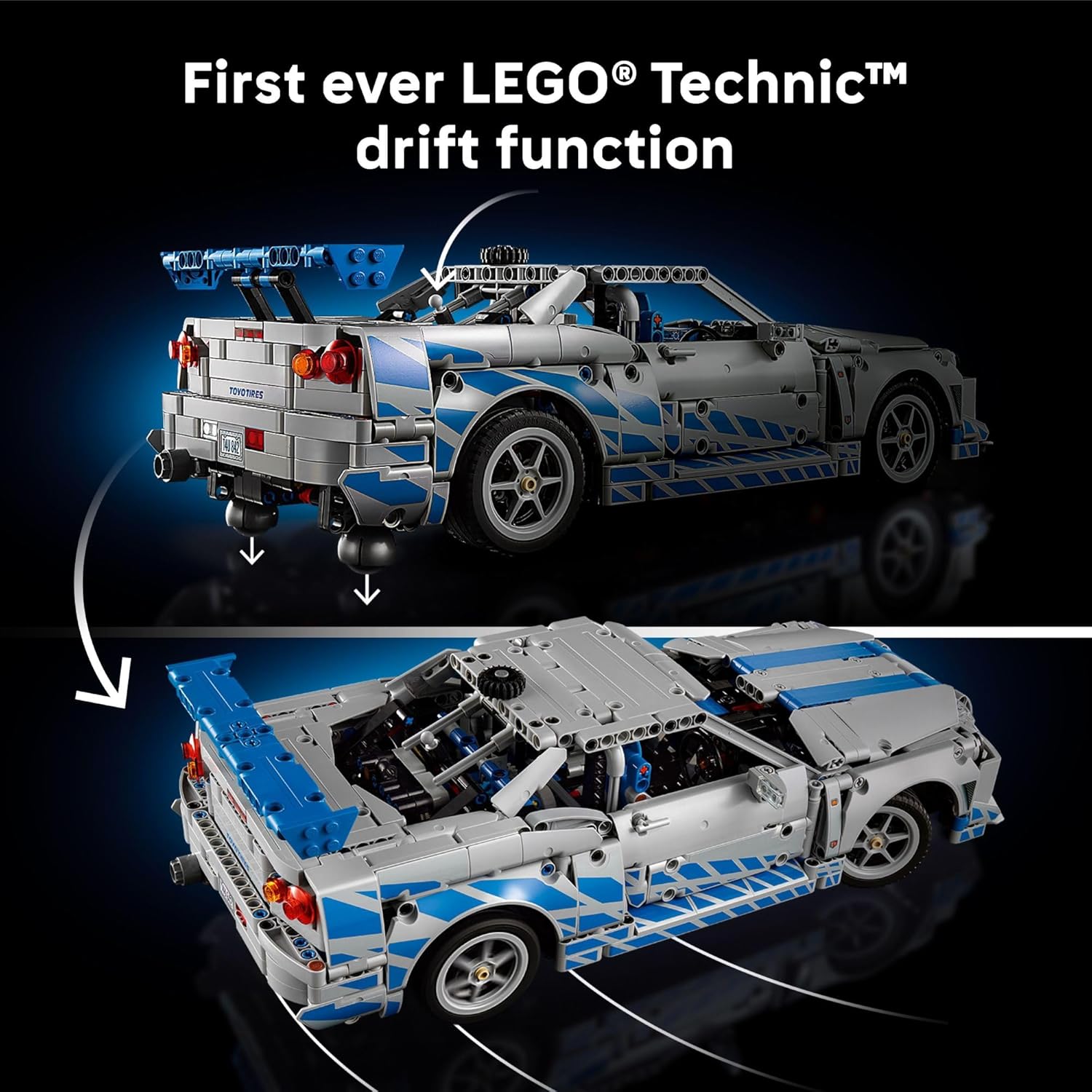 LEGO 42210 Technic 2 Fast 2 Furious Nissan Skyline GT-R (R34) Car - DIY Kit and Building Set for Adults