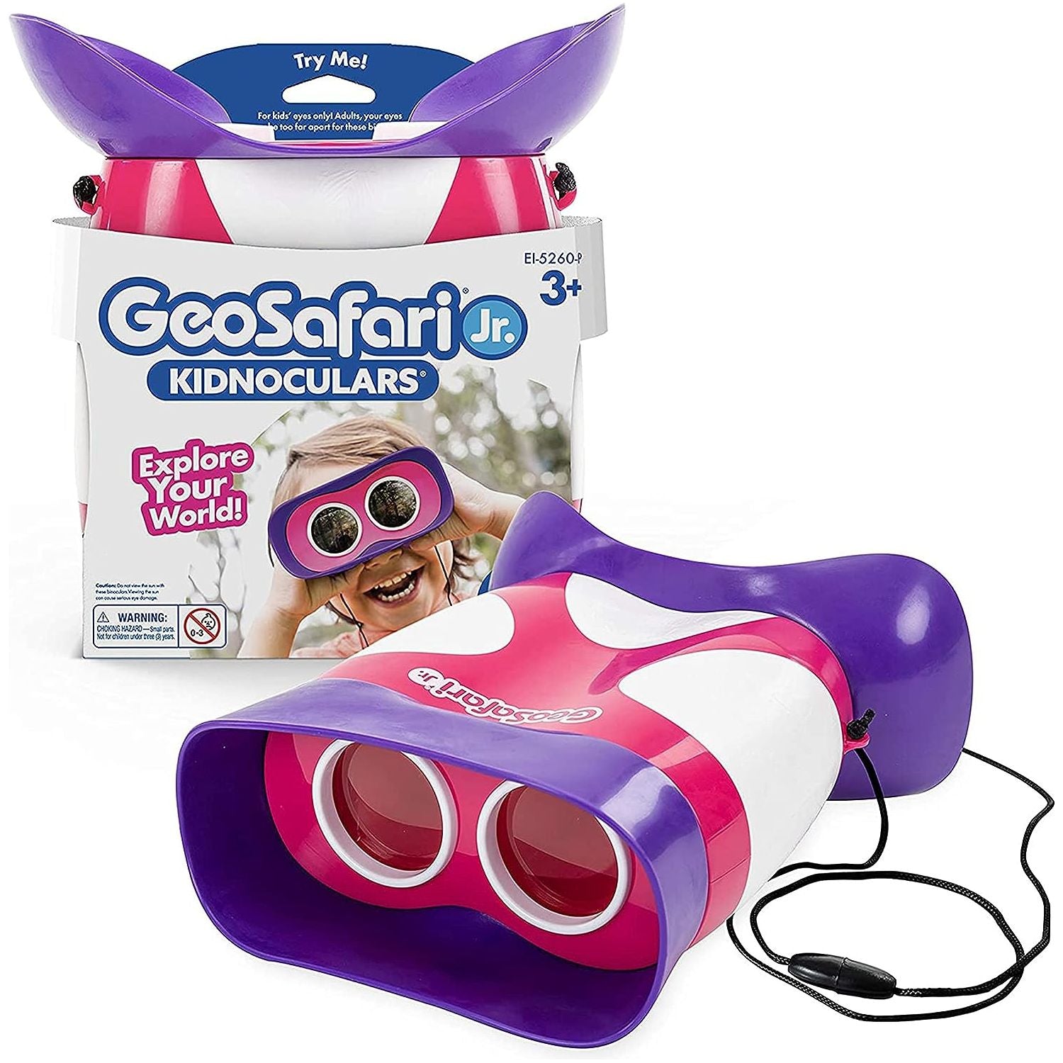 Educational Insights GeoSafari Jr. Kidnoculars Pink Binoculars For Girls