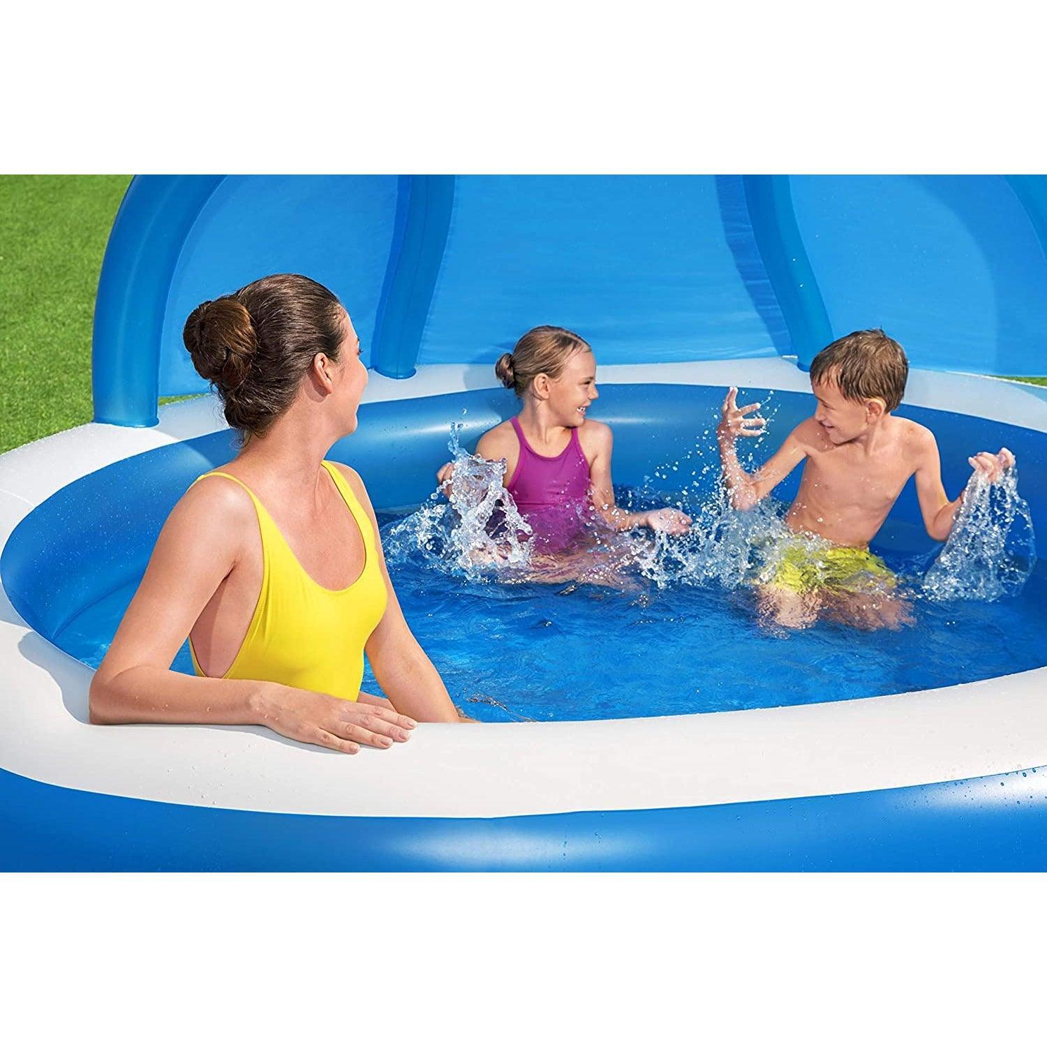 Bestway 54337 Swimming Pool With Sunshade 241 x 140 cm - BumbleToys - 5-7 Years, 8-13 Years, Bestway, Boys, Floaters, Girls, Sand Toys Pools & Inflatables