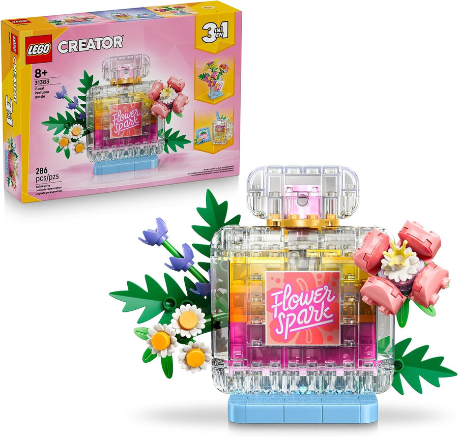LEGO Creator 3 in 1 Floral Decor Perfume Bottle | Building Toys for Girls & Boys, Ages 8+, 3 Building Options, Bedroom or Desk Decor, 286 pieces - 31383