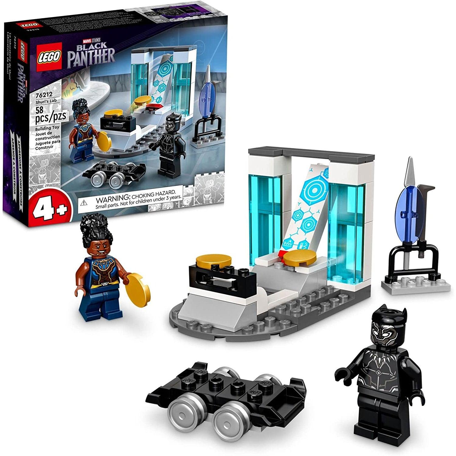 LEGO 76212 Marvel Shuri's Lab, Black Panther Construction Learning Toy with Minifigures