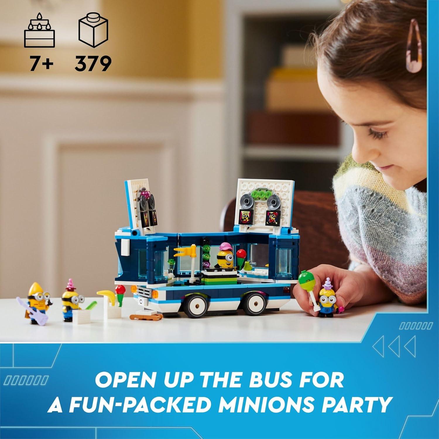 LEGO 75581 Despicable Me 4 Minions’ Music Party Bus, Creative Building Toy for Kids