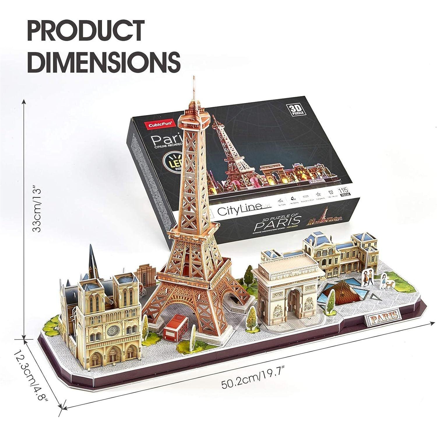 CubicFun LED Paris Cityline 3D Puzzles