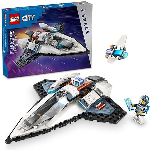 LEGO 60430 City Interstellar Spaceship, Creative Play Space Toy, Building Set with Spacecraft Model, Drone, and Astronaut Figure, Easter Basket Stuffer