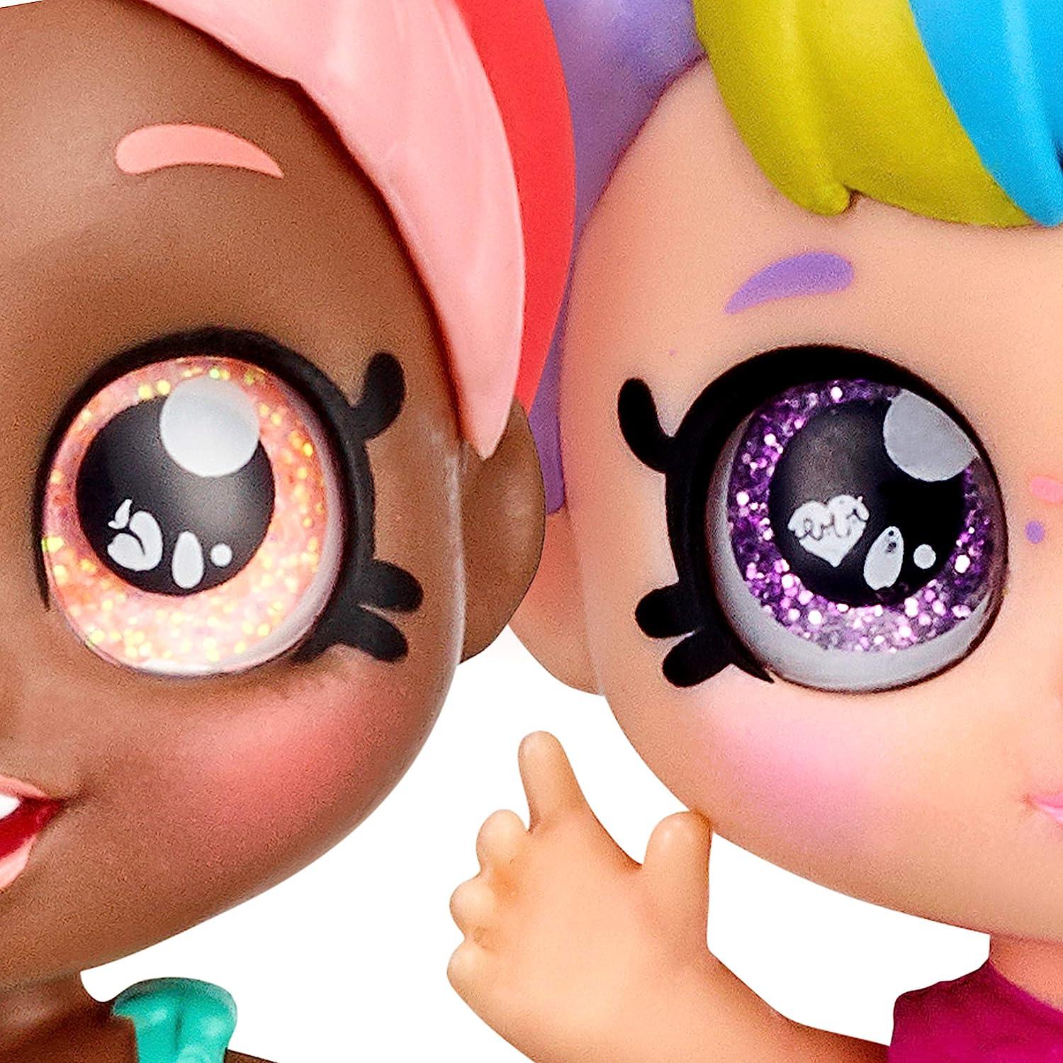Kindi Kids Minis - Rainbow Besties - 3 Pack Collectible Posable Bobble Head Figure - BumbleToys - 5-7 Years, Fashion Dolls & Accessories, Girls, Kindi Kids