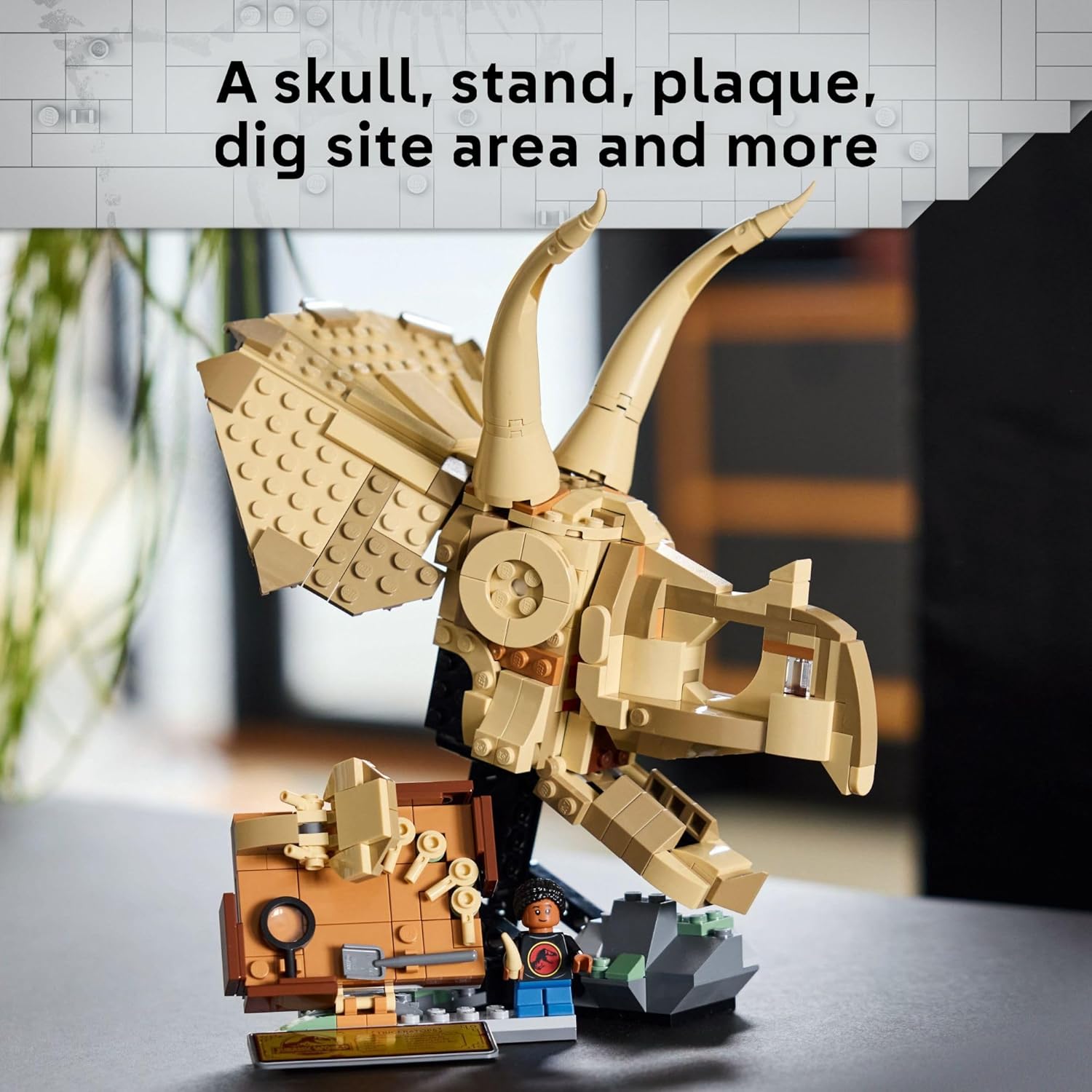 LEGO 76969 Jurassic World Dinosaur Fossils Triceratops Skull Toy - Dinosaur Toy Fossil Building Set for Kids