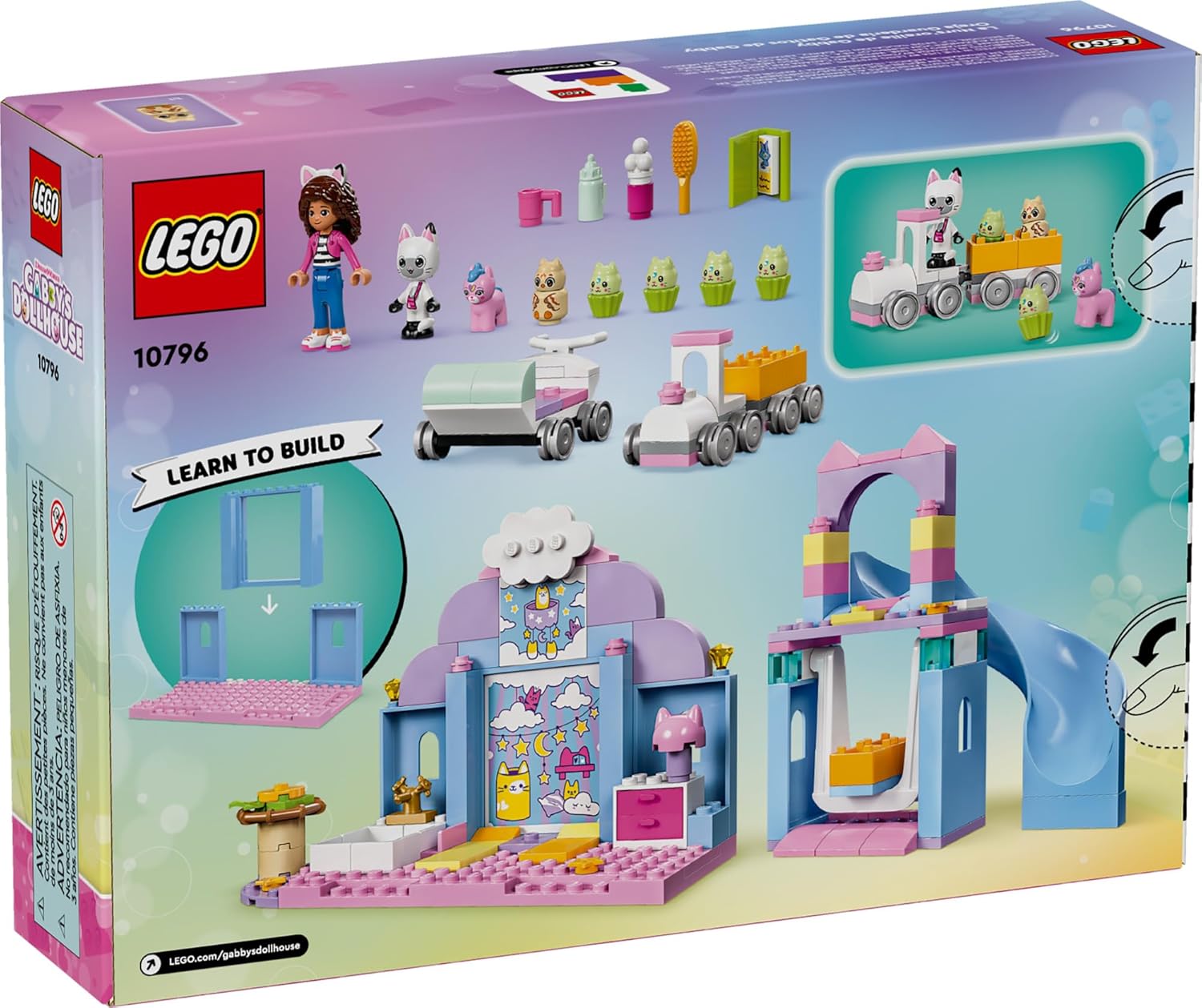 LEGO 10796 Gabby’s Dollhouse Gabby’s Kitty Care Ear Animal Playset for Kids,