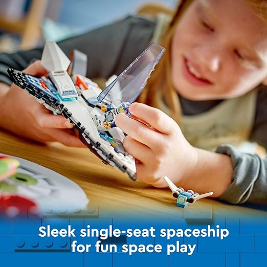 سفينة الفضاء بين النجوم من ليجو 60430، لعبة فضاء لعب إبداعية، مجموعة بناء مع نموذج مركبة فضائية، طائرة بدون طيار، وشخصية رائد فضاء، حشوة سلة عيد الفصح