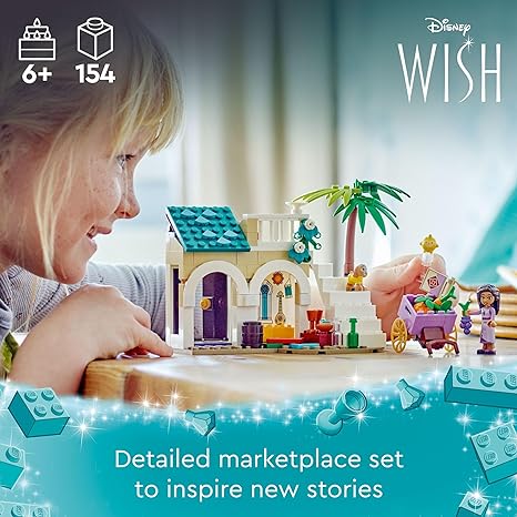 LEGO Disney Wish: مجموعة ألعاب البناء Asha in The City of Rosas 43223، نموذج قابل للبناء من فيلم ديزني لإلهام المغامرات واللعب الإبداعي، هدية ممتعة للأطفال والمشجعين من سن 6 سنوات فما فوق