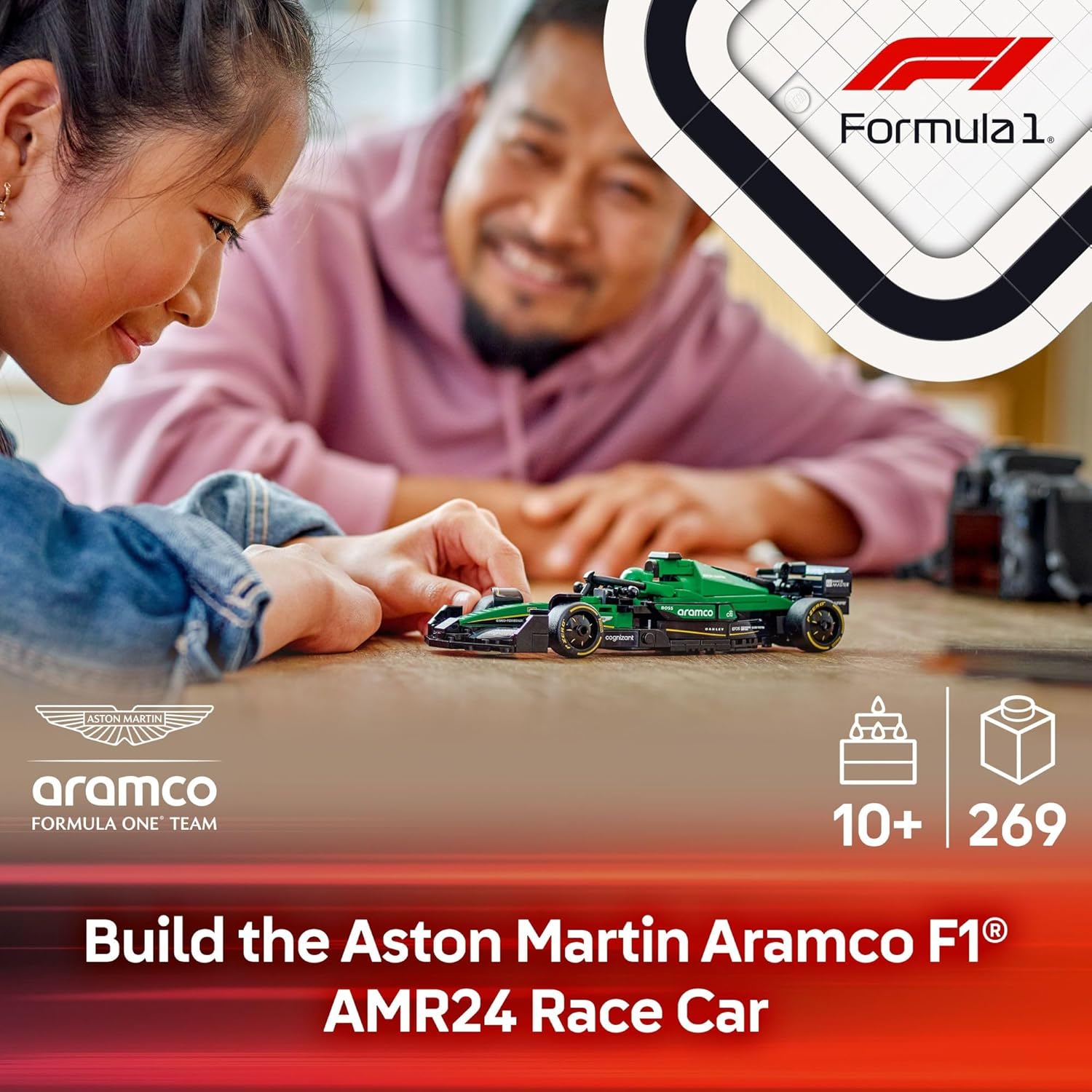 LEGO 77245 Speed Champions Aston Martin Aramco F1 AMR24 Race Car Toy - Building Set for Kids, Boys & Girls, Ages 10+