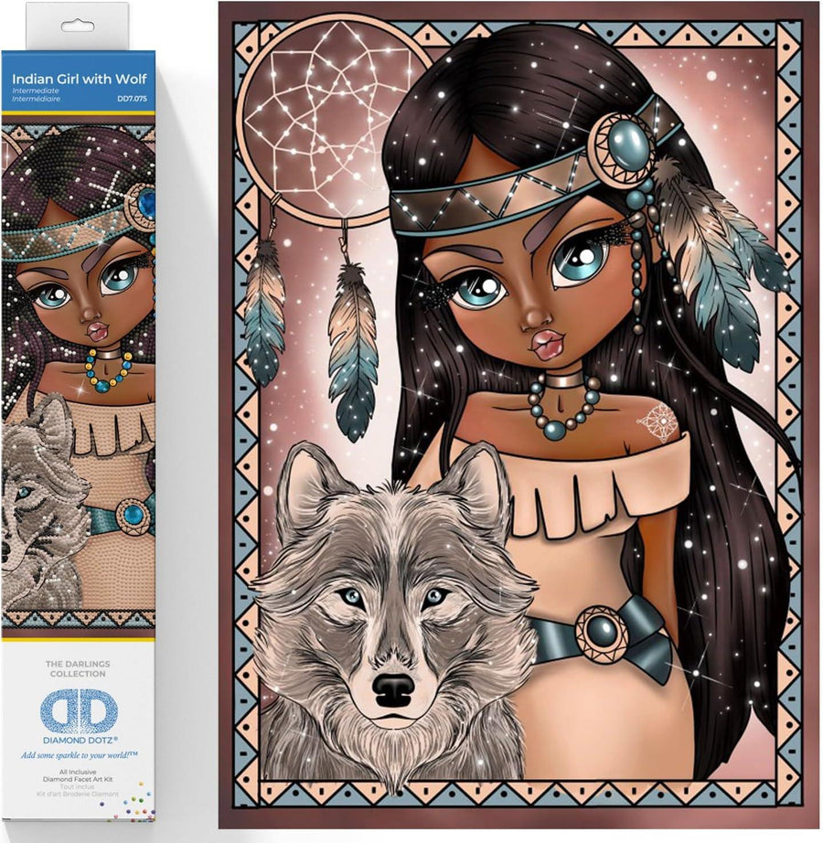 Diamond Dotz Simply Dotz Diamond Art Kit 15.8"x11.8" - Indian Girl with Wolf