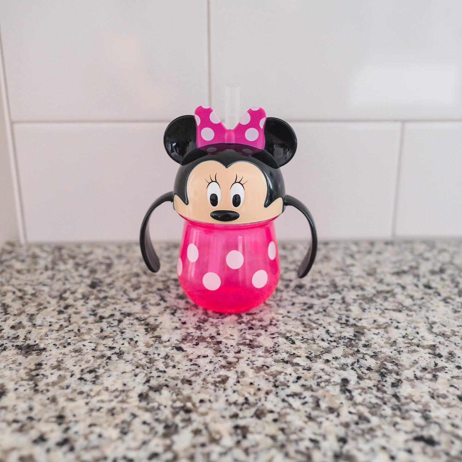 The First Years Disney Minnie Mouse Trainer Straw Cup - Disney Toddler Cups with Straw - 9 Months and Up - 7 Oz