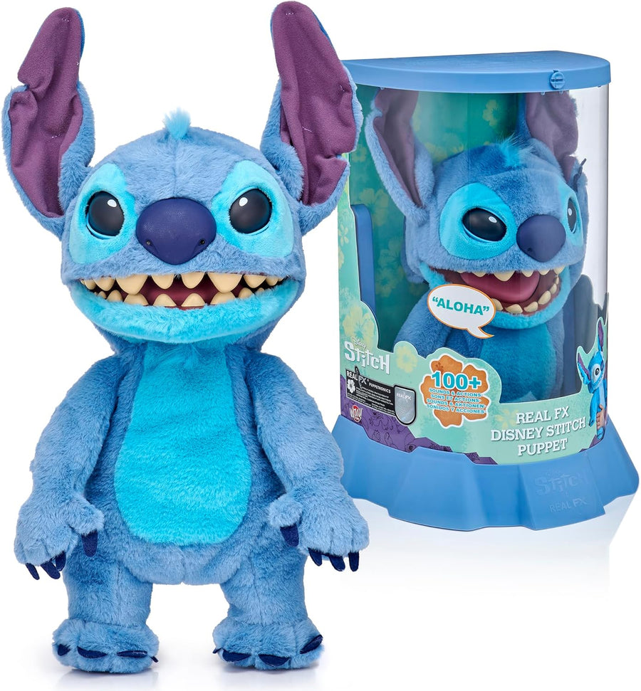 RealFX Disney Stitch Plush from Lilo & Stitch- 18" Animatronic Plush, 100+ Action & Sound Combinations, Looks-Feels-Sounds Realistic! Stuffed Animal Plush, Ages 6+