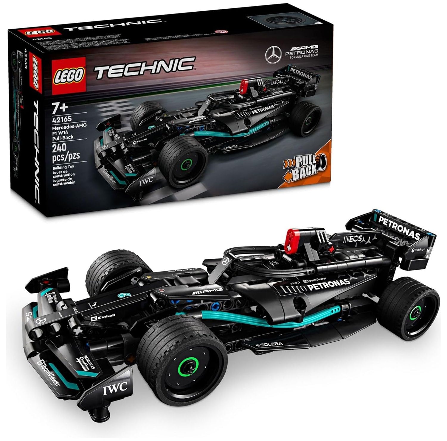 LEGO 42165 Technic Mercedes-AMG F1 W14 E Performance Pull-Back Car Toy, Mercedes Race Car Toy Model.