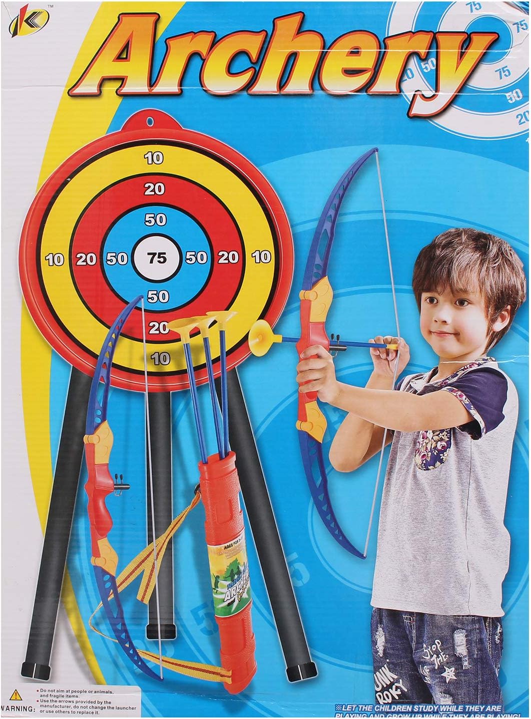 Archery Bow and Arrow Toy Set with Target Outdoor Garden Fun Game