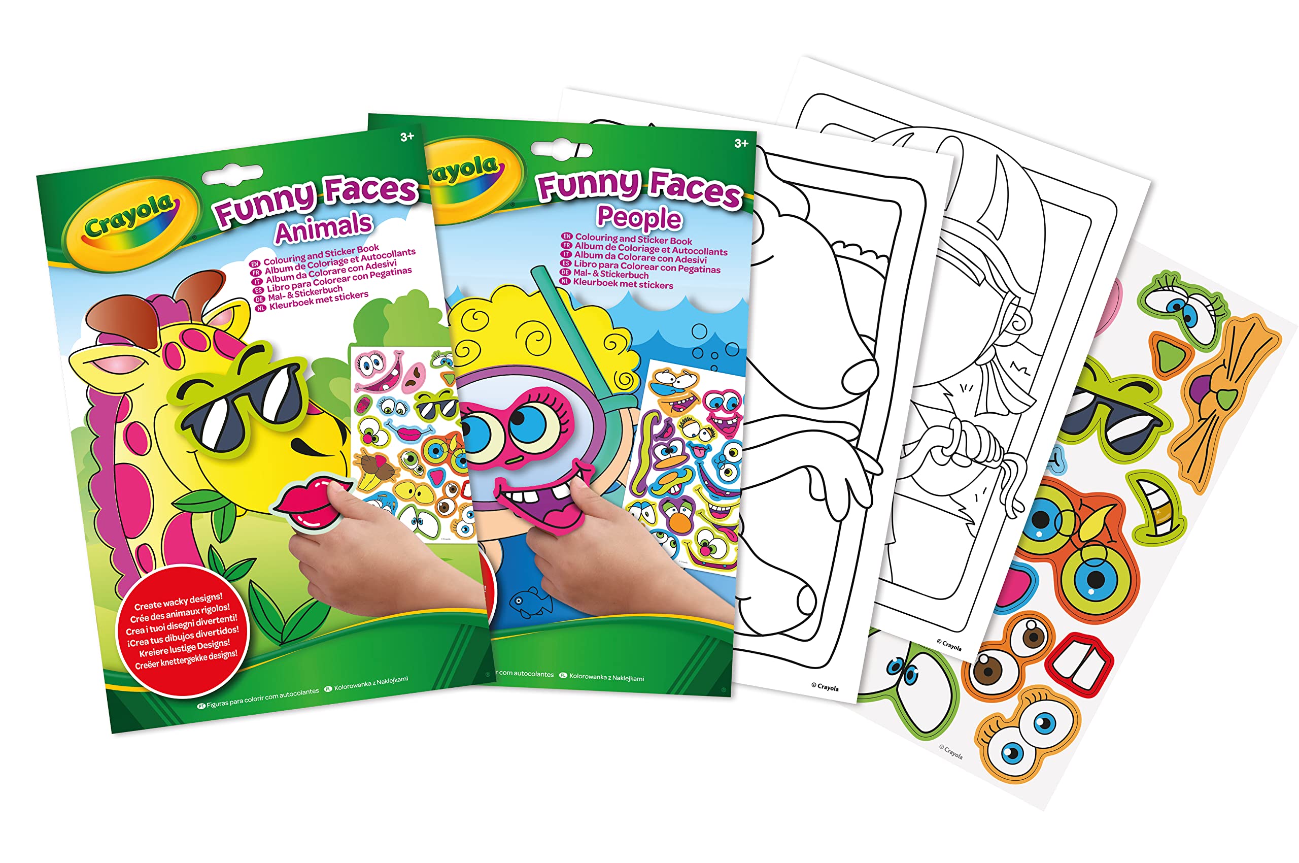 Crayola Funny Faces People Colouring & Sticker Book - Charcters May Vary