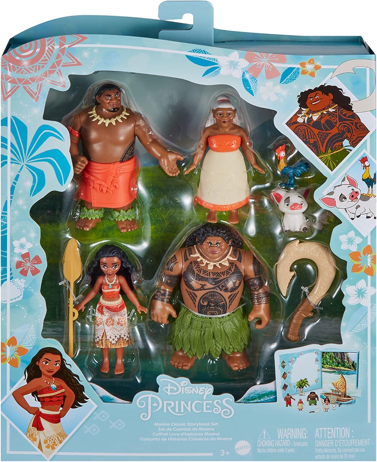 Disney Princess Moana Deluxe Story Set, Character Figurines and Playset, Kids Toys