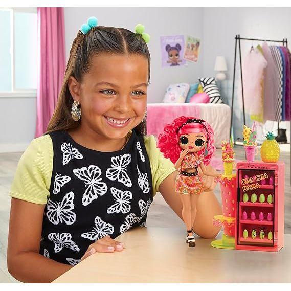 LOL Surprise OMG Sweet Nails – Pinky Pops Fruit Shop with 15 Surprises, Including Real Nail Polish, Press On Nails, Sticker Sheets, Glitter, 1 Fashion Doll, and More!