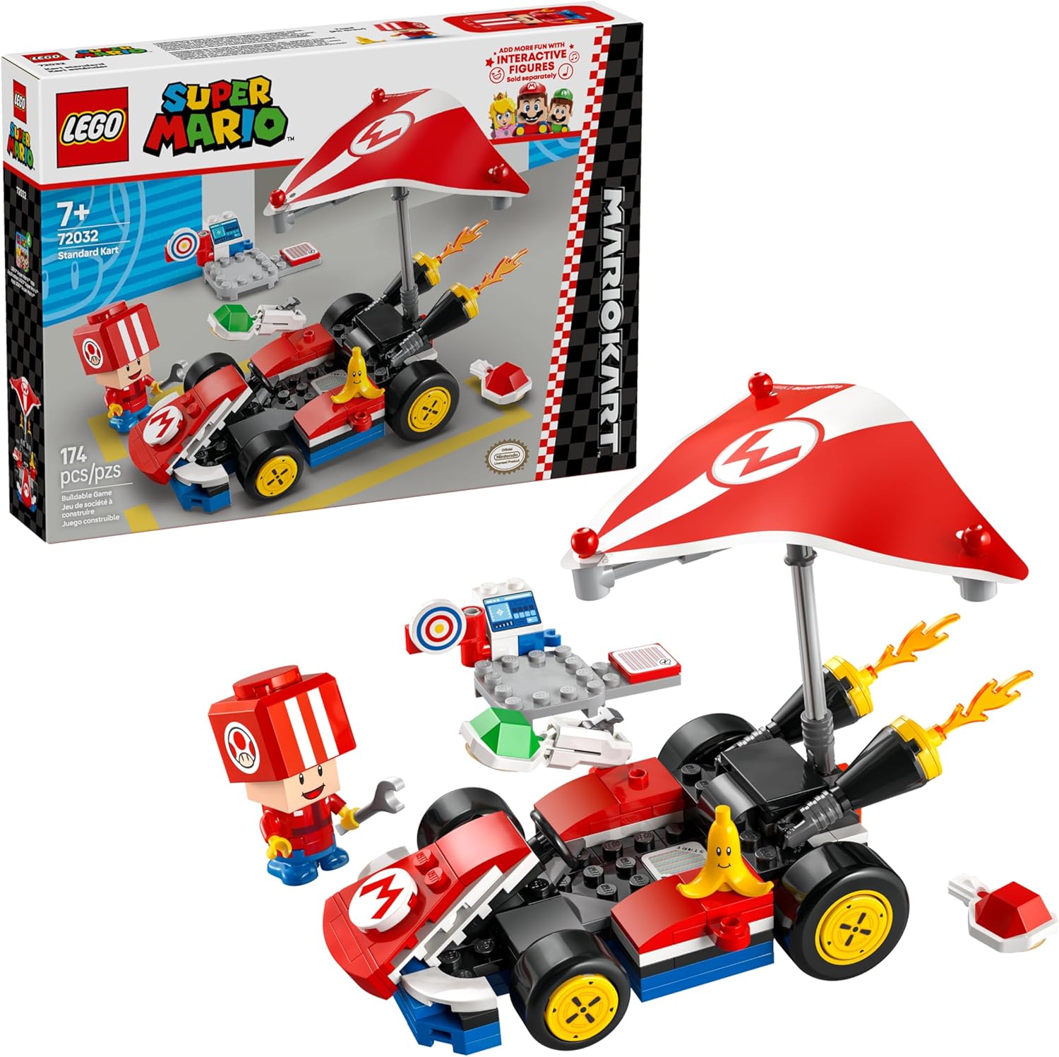 LEGO 72032 Super Mario: Mario Kart Standard Kit - Collectible Toy Building Set for Kids