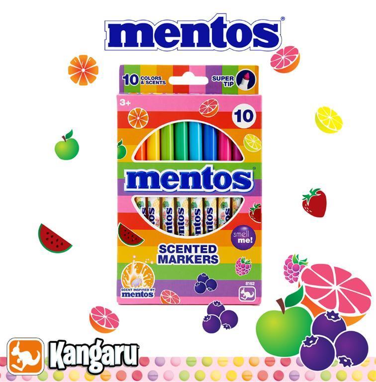 Kangaru Mentos Scented Supertip Markers - 10pcs