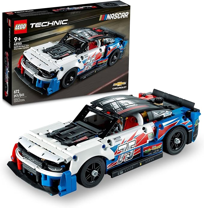 مجموعة بناء LEGO 42153 Technic NASCAR Next Gen شيفروليه كامارو ZL1 - نموذج سيارة ولعبة سباق سيارات مصممة بشكل أصلي، عرض سيارة سباق قابلة للتجميع للأولاد والبنات والمراهقين