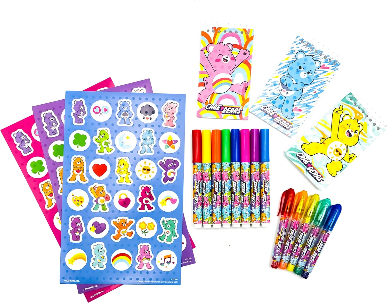 Scenticorns Care Bears Mini Fun Kit - Fruity Scented Sheets, Super Tip Markers - Take Care Bears on The go for Travel and Creative Play for Kids Playtime