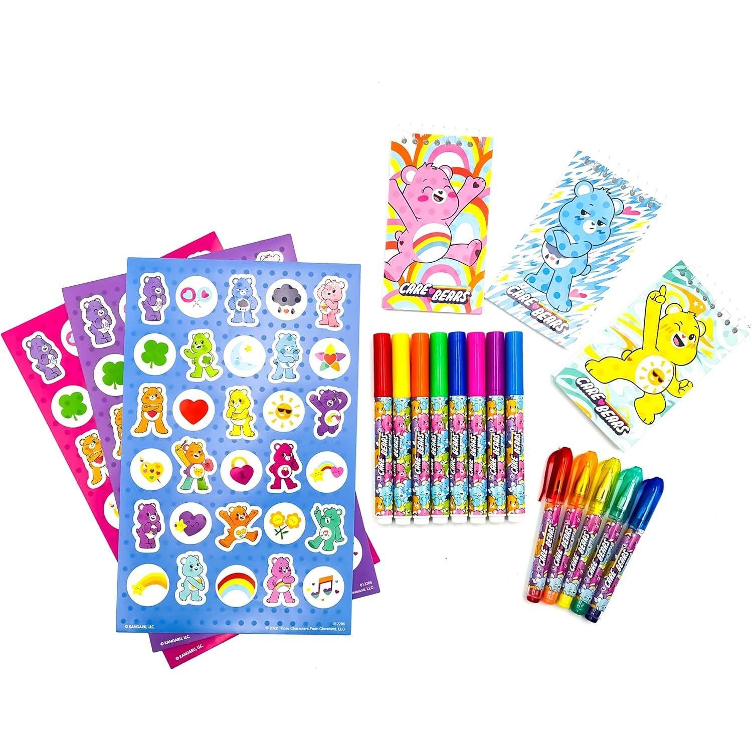 Scenticorns Care Bears Mini Fun Kit - Fruity Scented Sheets, Super Tip Markers - Take Care Bears on The go for Travel and Creative Play for Kids Playtime