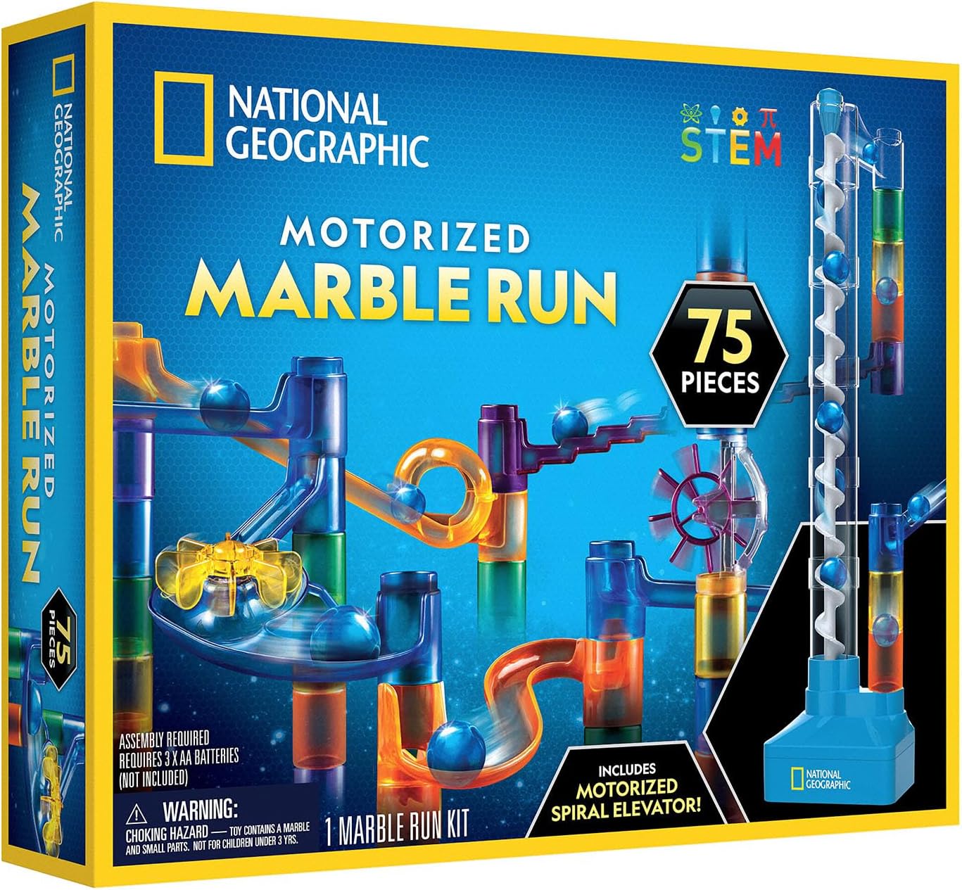 National Geographic Motorized Marble Run Activity Kit - 75 pcs
