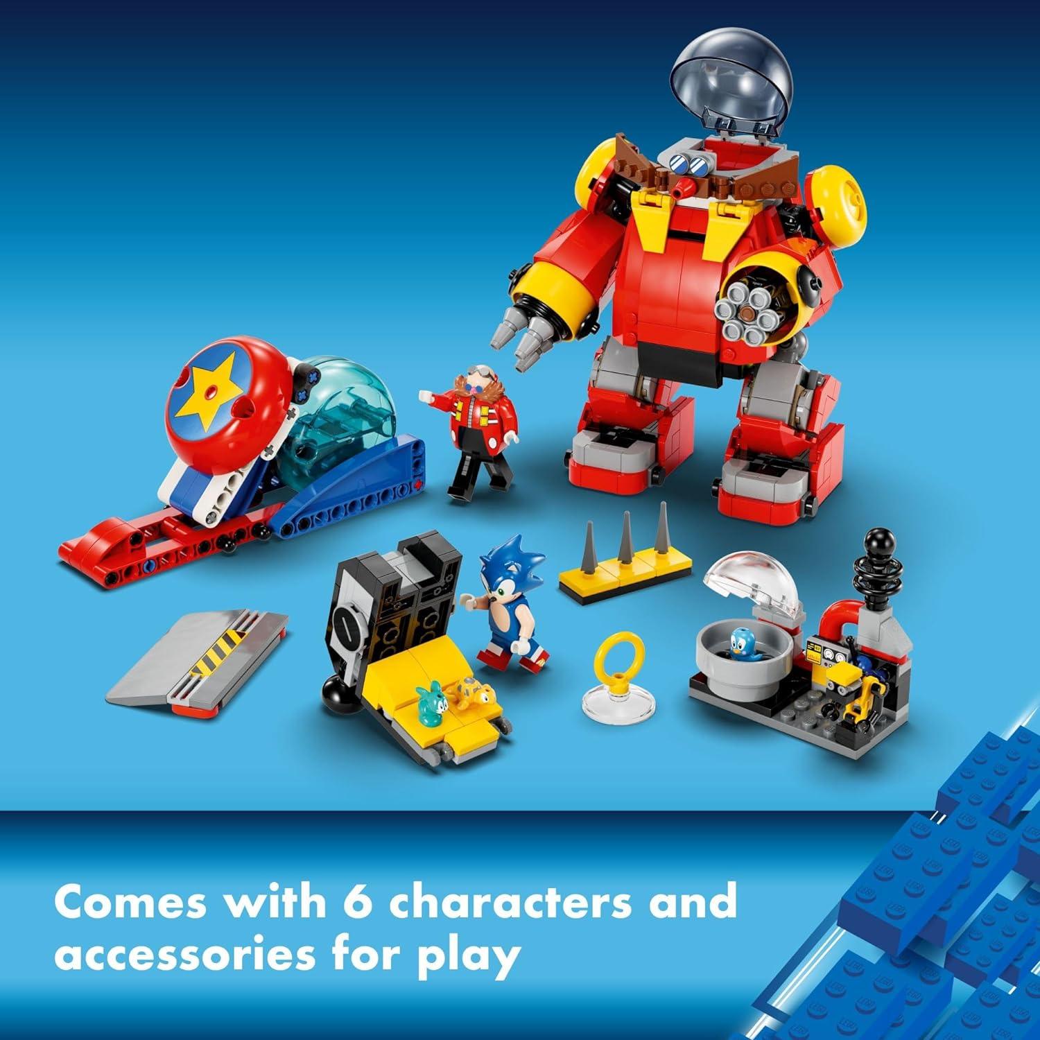 LEGO 76993 Sonic The Hedgehog Sonic vs. Dr. Eggman’s Death Egg Robot Building Toy for Sonic Fans and 8 Year Old Gamers, Includes Speed Sphere and Launcher Plus 6 Sonic Figures for Creative Role Play