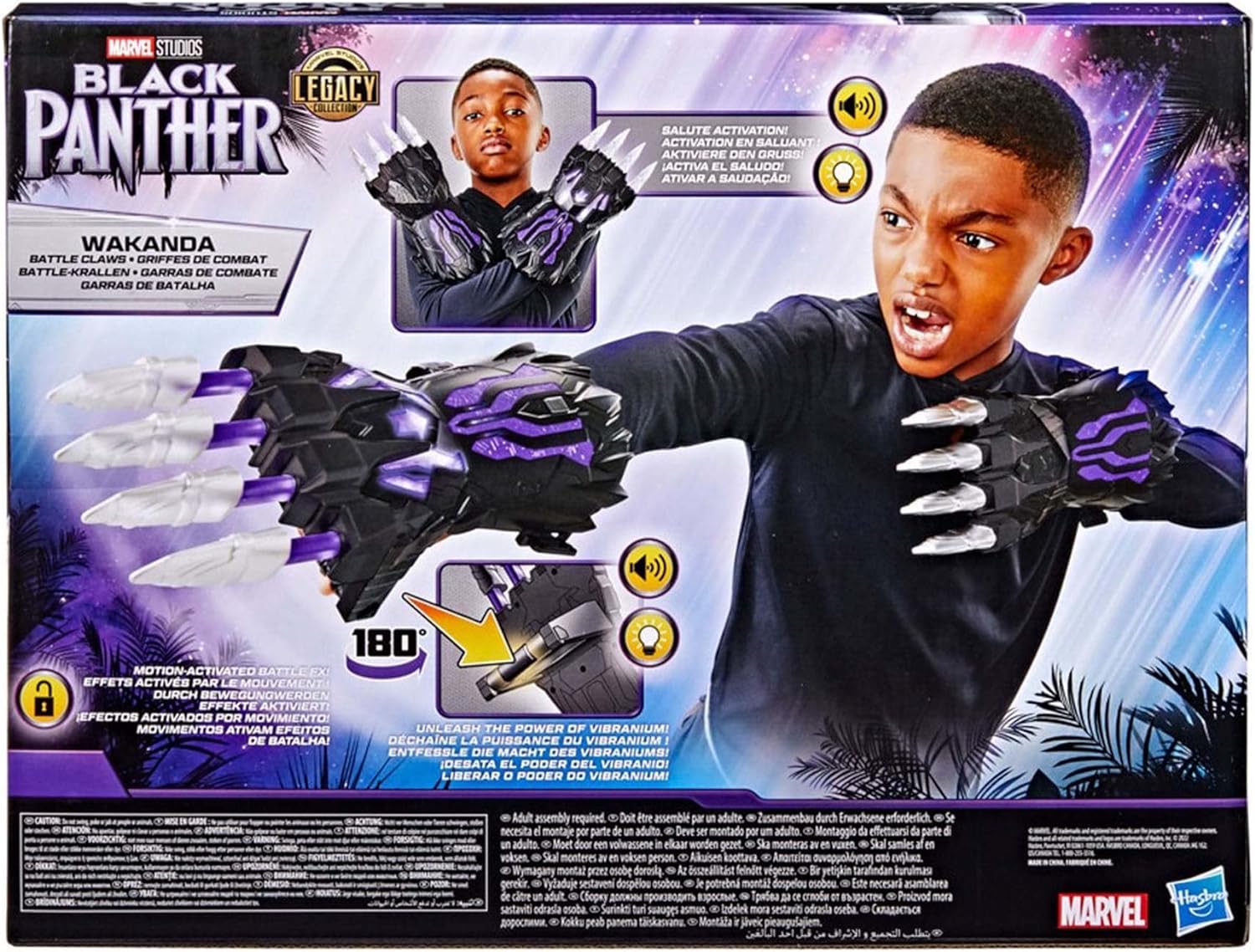 Marvel Studios' Black Panther Legacy Wakanda FX Battle Claws with Lights and Sounds, Kids Role Play Toys, Super Hero Toys for Ages 5 Up