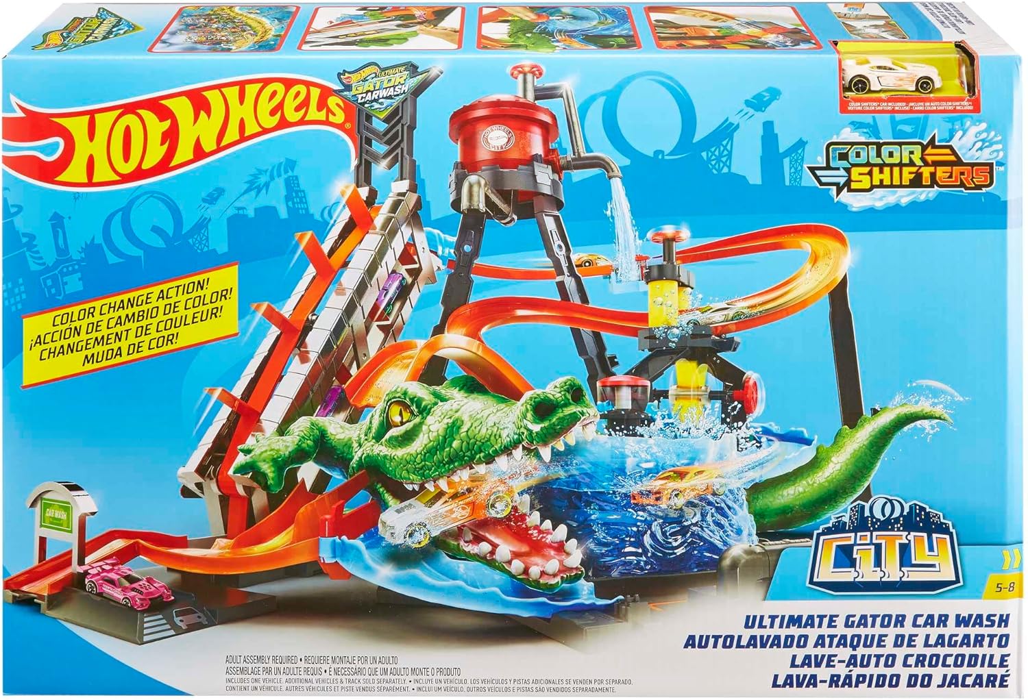 Hot Wheels City Car Wash and Giant Gator