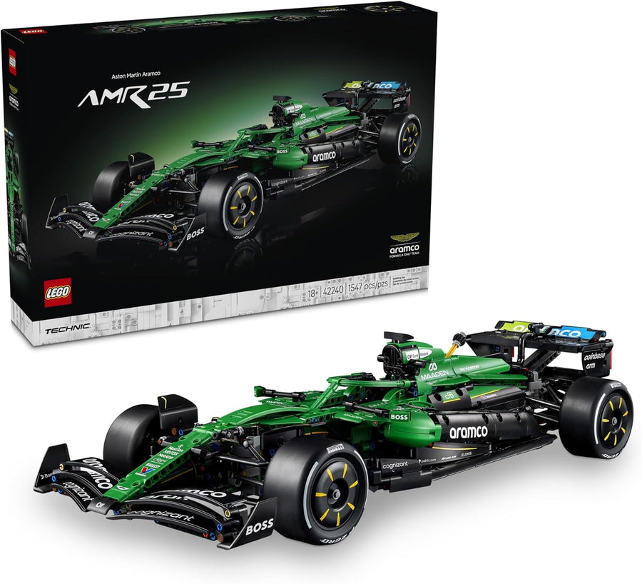 LEGO Technic Aston Martin Aramco AMR25 F1 Car - Building Set for Adults, Ages 18+ - Model Car Kit with Detailed Features - 42240