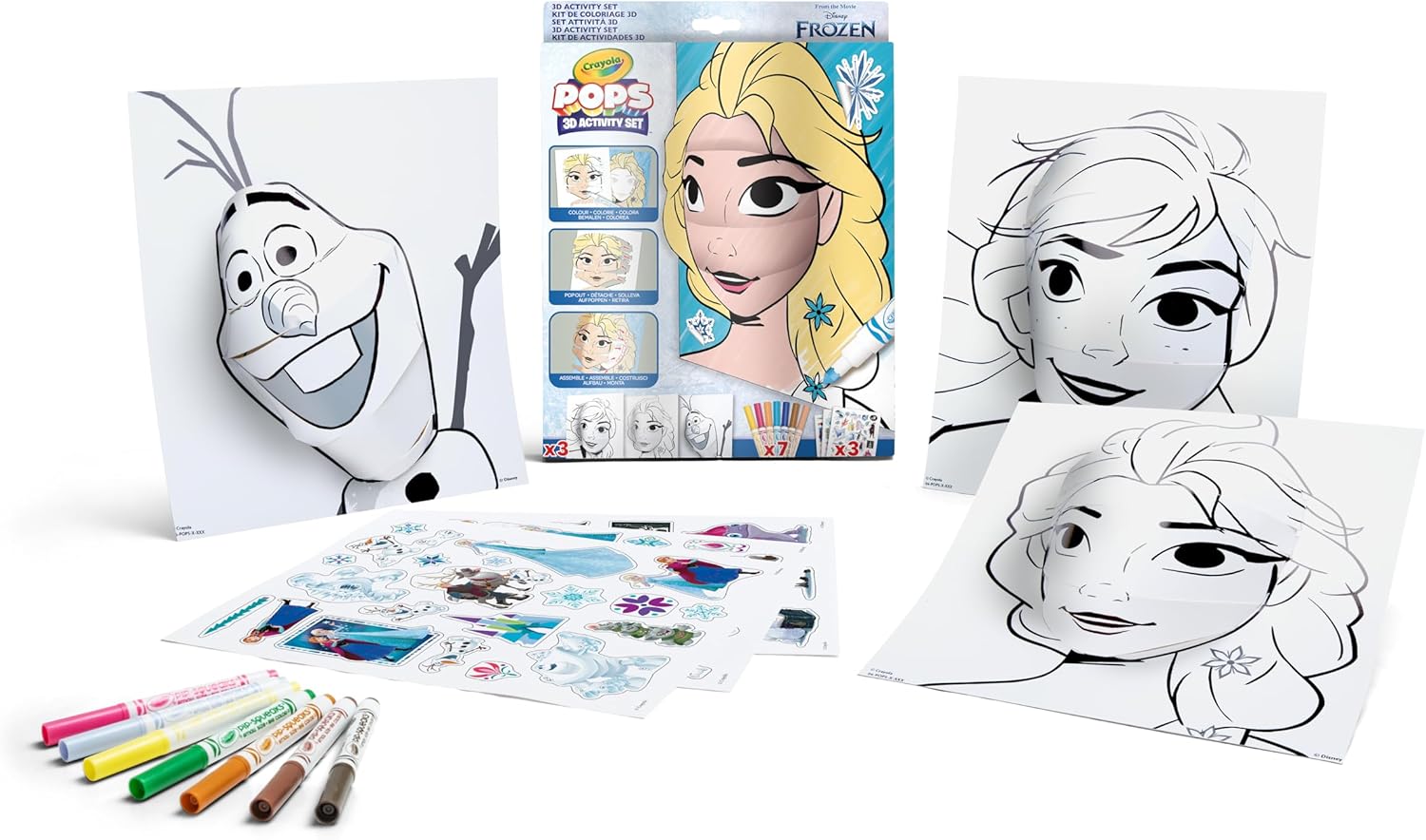 Crayola Pops 3D Frozen Art Set with 7 Markers