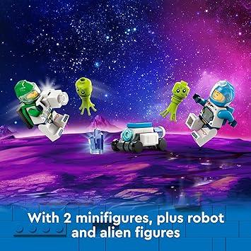 لعبة ليجو 60431 سيتي سبيس اكسبلورر روفر والحياة الغريبة، هدية فضائية للأولاد والبنات من سن 6 سنوات فما فوق مع شخصيتين صغيرتين، روبوت وشخصيات من خارج كوكب الأرض، لعبة تظاهر باللعب بالعلوم والتكنولوجيا والهندسة والرياضيات.