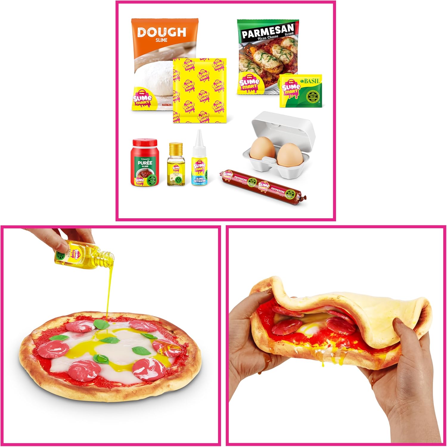 سلة صغيرة من زورو، لعبة، فنون وحرف يدوية للأطفال والكبار، مجموعة صنع سلايم ناعم - مجموعة سلايم للبنات من عمر 6 إلى 10 سنوات - فكرة هدية ممتعة للأولاد والبنات - ألعاب فيدجيت - ألعاب حسية (بيتزا)