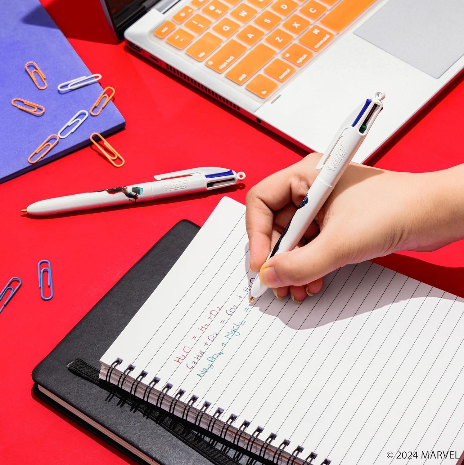 BIC 4 Color Retractable Ballpoint Pen with Marvel's Avengers Characters, Wide Barrel for Comfort, 2-Count in Assorted Ink