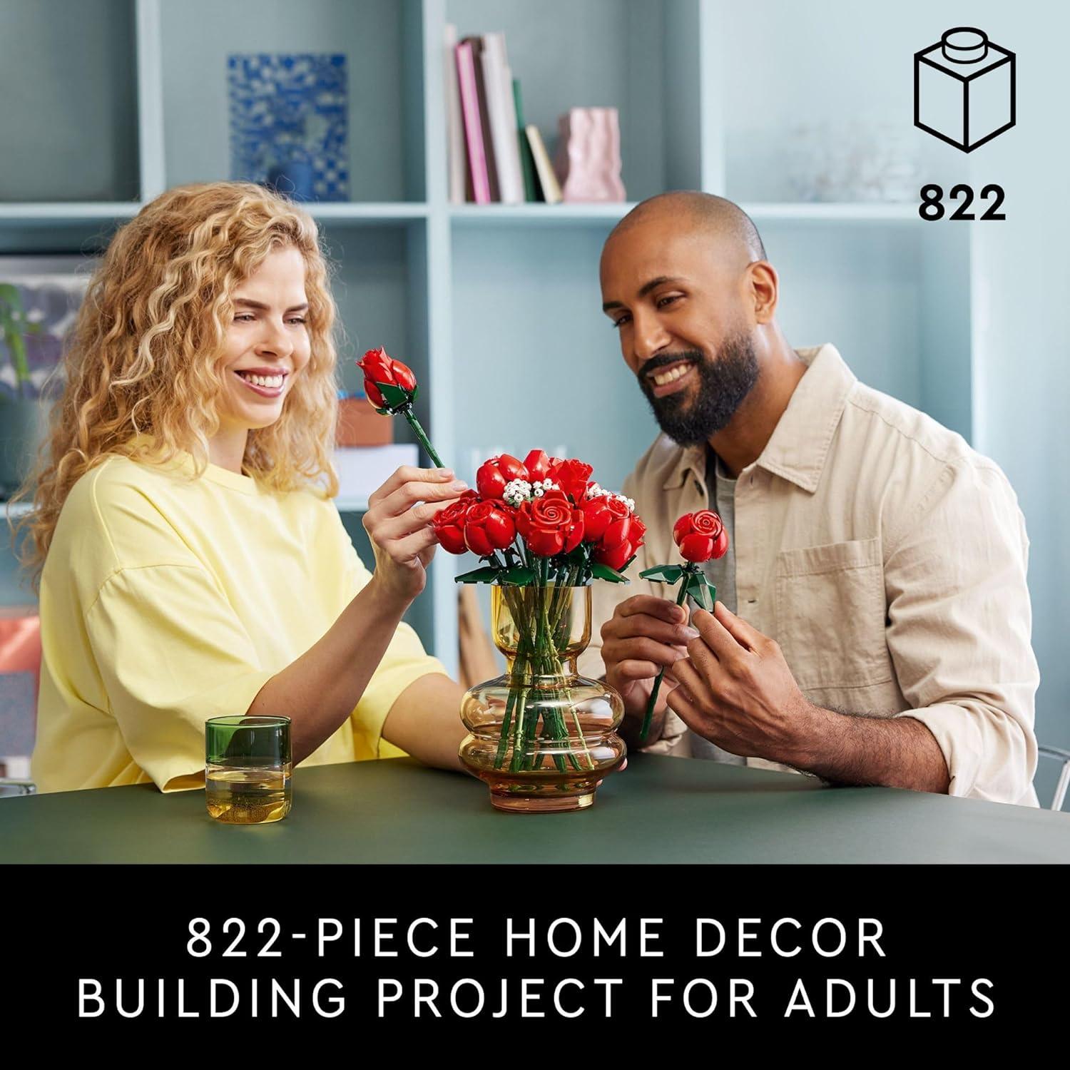 LEGO 10328 Icons Bouquet of Roses, Home Décor Artificial Flowers