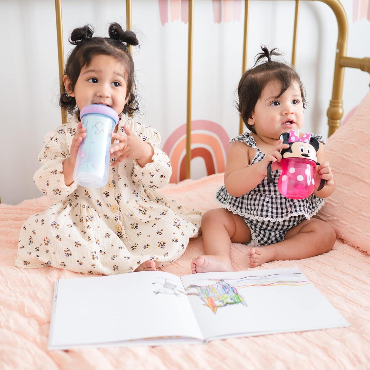 The First Years Disney Minnie Mouse Trainer Straw Cup - Disney Toddler Cups with Straw - 9 Months and Up - 7 Oz