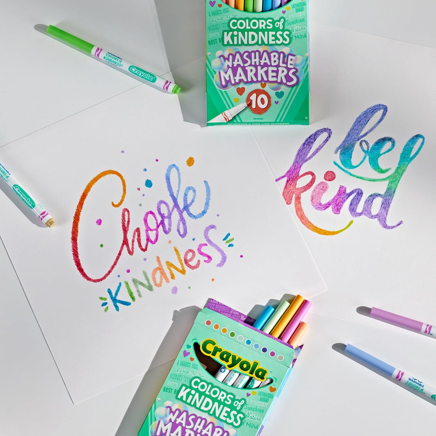 Crayola Colours of Kindness Washable Fine Line Markers - Assorted Colours (Pack of 10)