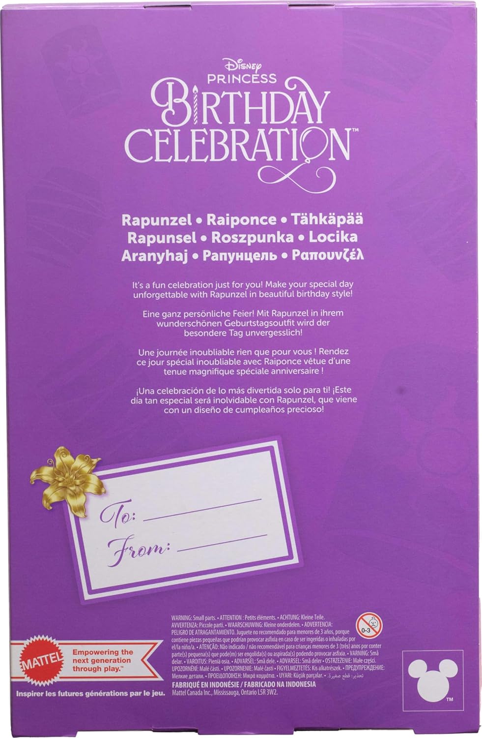 دمية رابونزل الفاخرة للاحتفال بعيد ميلاد أميرة ديزني من ماتيل، مستوحاة من فيلم ديزني رابونزل، دمية مناسبة خاصة للأطفال وهواة الجمع 