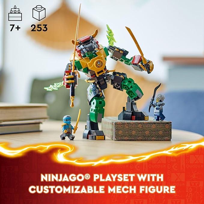 LEGO 71817 NINJAGO Lloyd’s Elemental Power Mech Customizable Battle Toy with 3 Ninja Action Figures, Adventure Playset for Boys and Girls, Ninja Gift Idea for Kids Ages 7 and Up