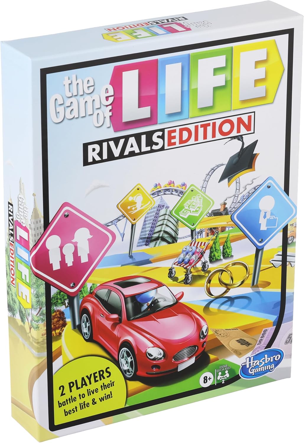 Hasbro The Game of Life Rivals Edition Board Game, 2 Player Faster Play New Toy Age 8+